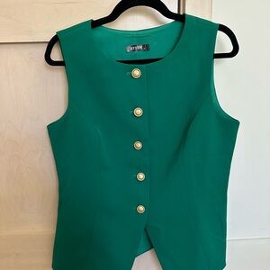 BTBFM Green Vest with Gold Button